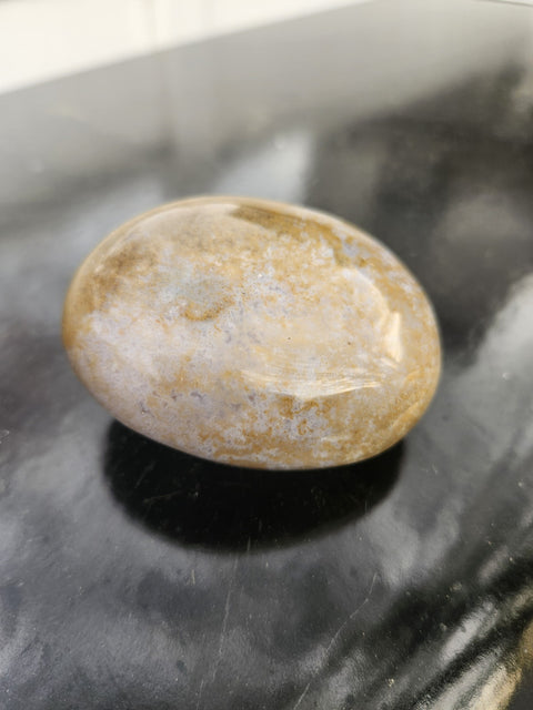 5.4 Ounce, 2.5 Inch Yellow Jasper Palm Stone