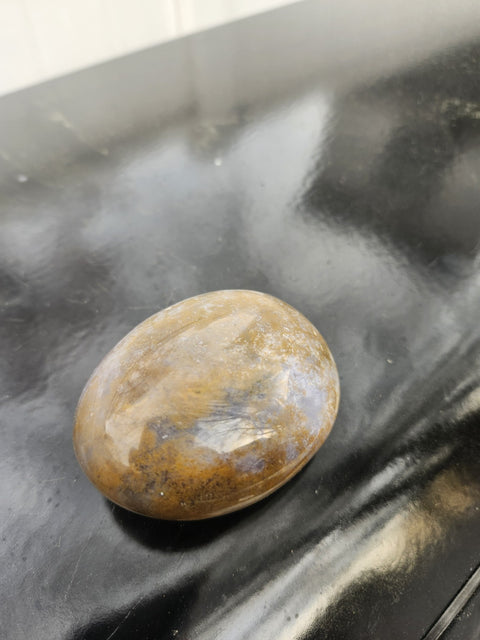 5.4 Ounce, 2.5 Inch Yellow Jasper Palm Stone