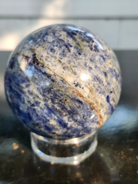 Sodalite sphere! 69mm, 2.7 inches, 1.1 pounds