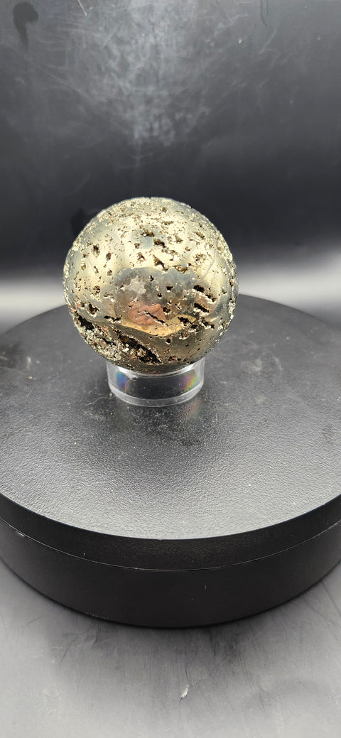 Pyrite sphere. 50.8mm, 2 inches, 9.5 ounces