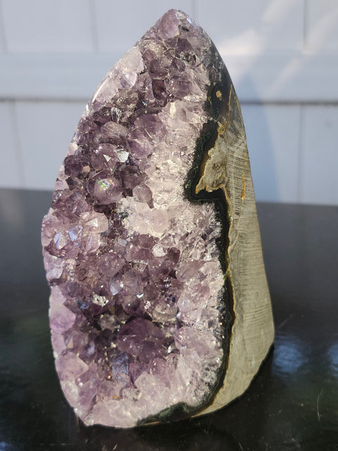 Amethyst cut base free form! 1.12 pounds, 4.9 inches tall, 2.8 wide