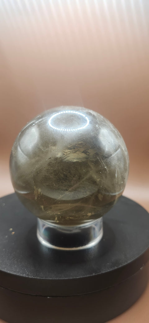 Smoky quartz sphere, 75mm, 2.95 inches, 1.5 pounds