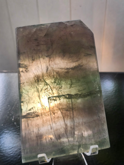 Green and purple Florite slab! 1.1 pounds, 5.5 inches tall,.3.4 wide