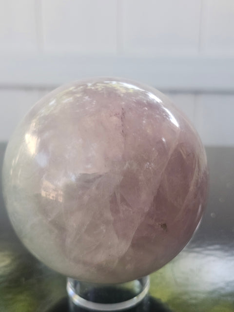 Watermelon florite sphere! 71mm, 2.8 inches, 1.6 pounds