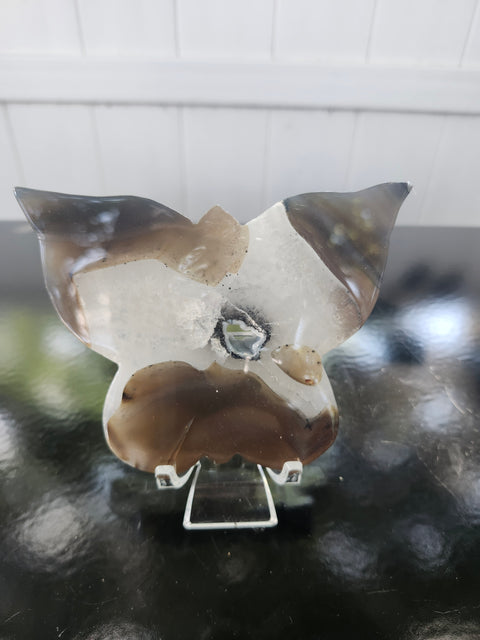 Druzy agate butterfly! 4.9 inches wide, 3.36 inches tall, 8 ounces
