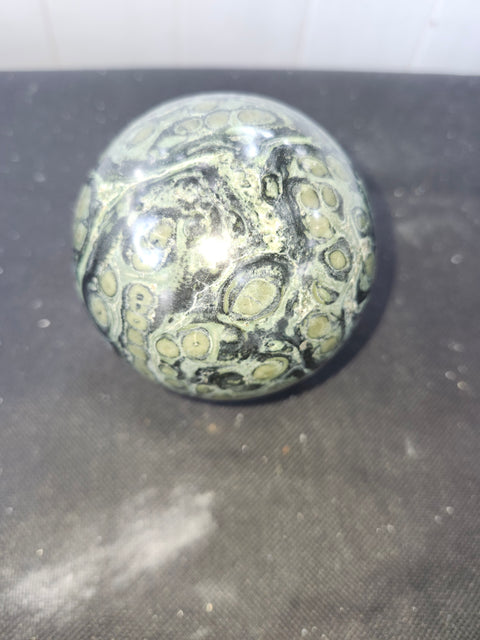 1.7 pound, 77.2mm, 3.03 inch kambaba jasper sphere