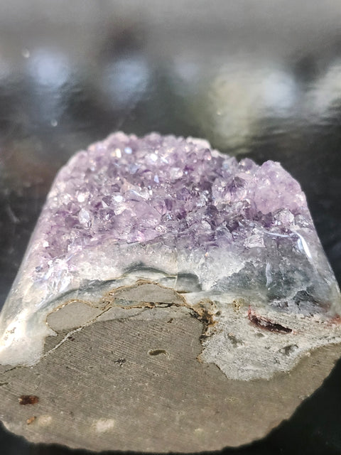Amethyst cut base free form! 13.2 ounces, 3.5 inches tall, 2.8 wide