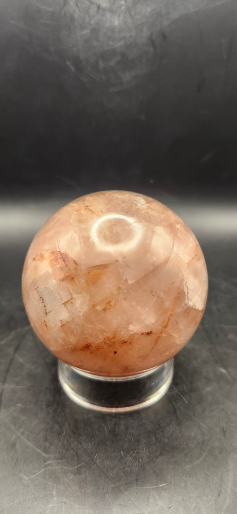 Fire quartz sphere! 62.7mm, 2.4 inches, 12.2 ounces