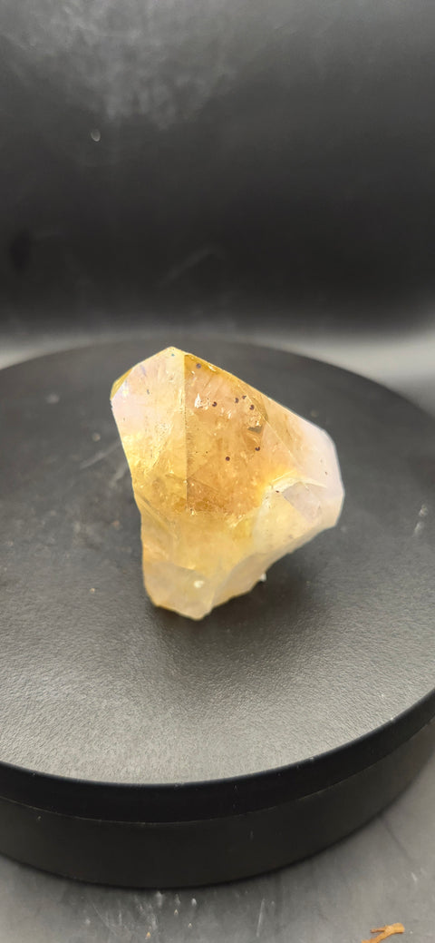 Angel aura citrine polished top point. 2 ounces