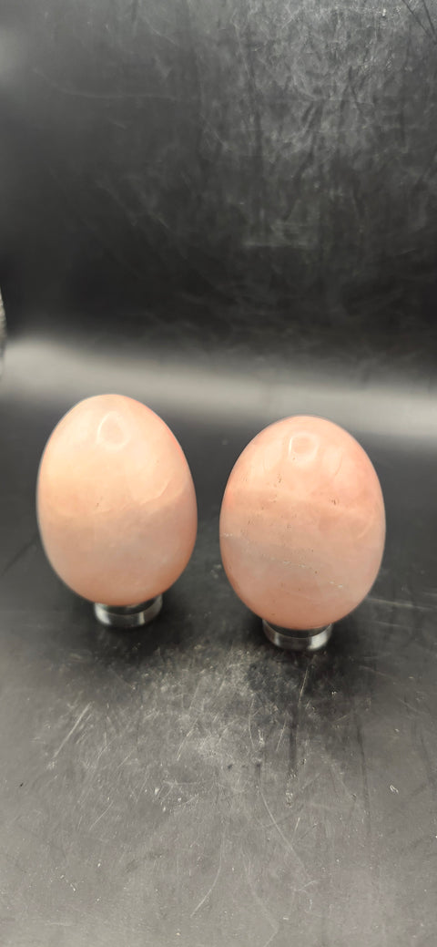Rose quartz egg two pack! 3.3 ounces 1.9 inches each, 6.8 ounces total
