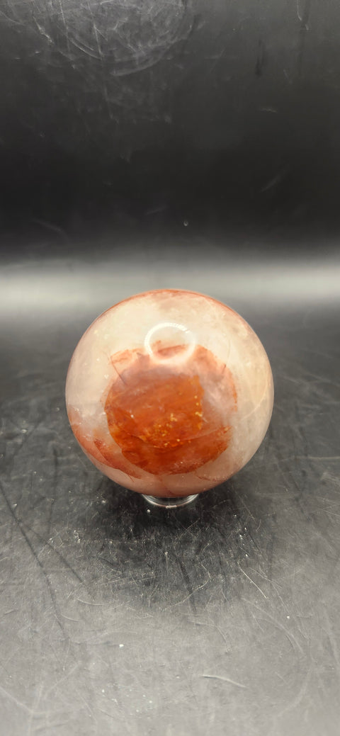 Fire quartz sphere! 5.7 ounces, 48.4mm, 1.9 inches