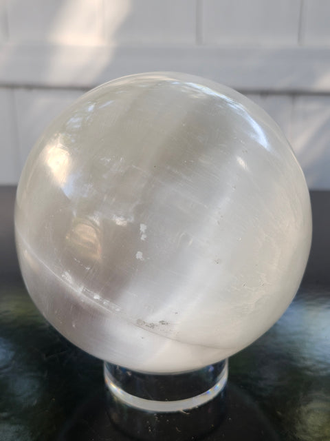 Selenite sphere! 2.3 pounds, 90mm, 3.57 inches