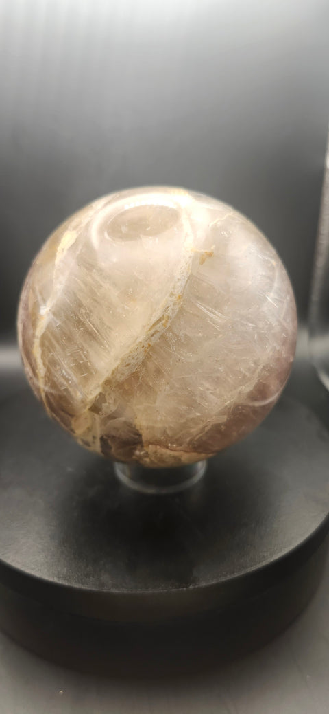 Smoky quartz sphere! 82mm, 3.23 inches, 2 pounds!