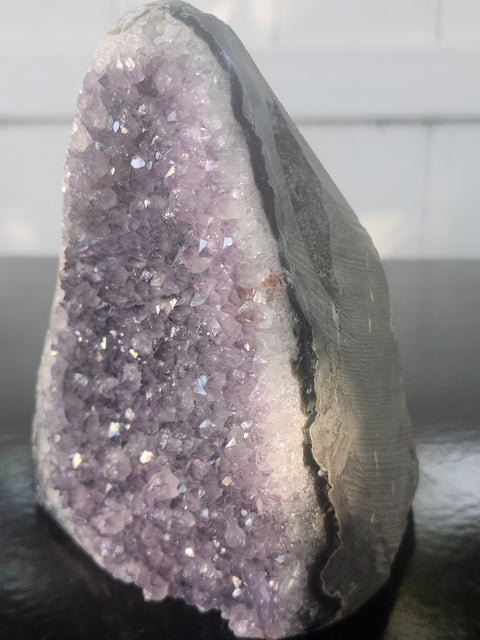 Amethyst cut base free form! 2.1 pounds, 4.6 inches tall, 3.6 inches wide