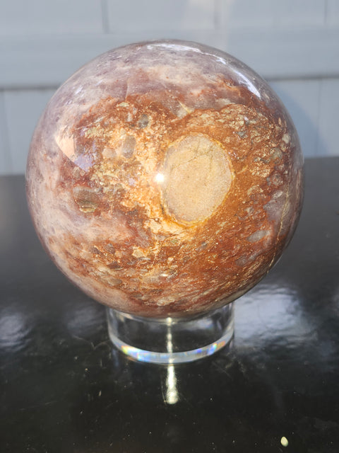Amethyst lace agate sphere! 1.15 pounds, 85mm, 3.3 inches