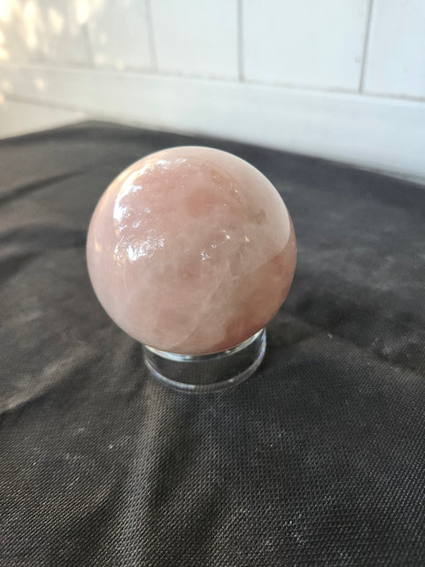 12 ounce, 63.4mm, 2.5 inch rose quartz sphere