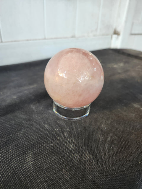 12 ounce, 63.4mm, 2.5 inch rose quartz sphere