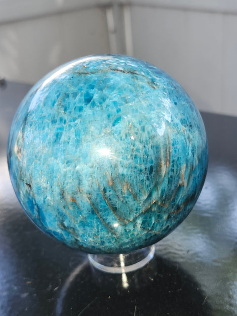 Blue apatite sphere! 3.2 inches, 81mm, 2.2 pounds