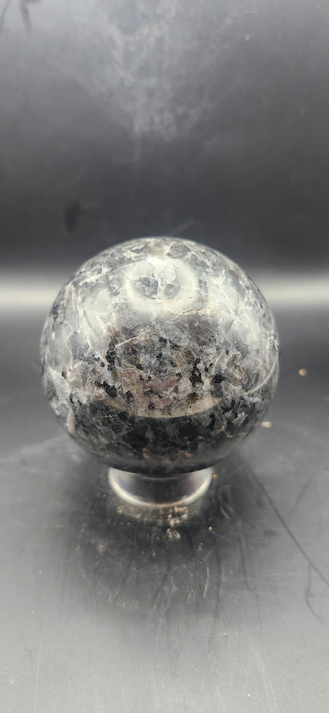Larvikite sphere. 65.9mm, 2.59 inches, 14.5 ounces!