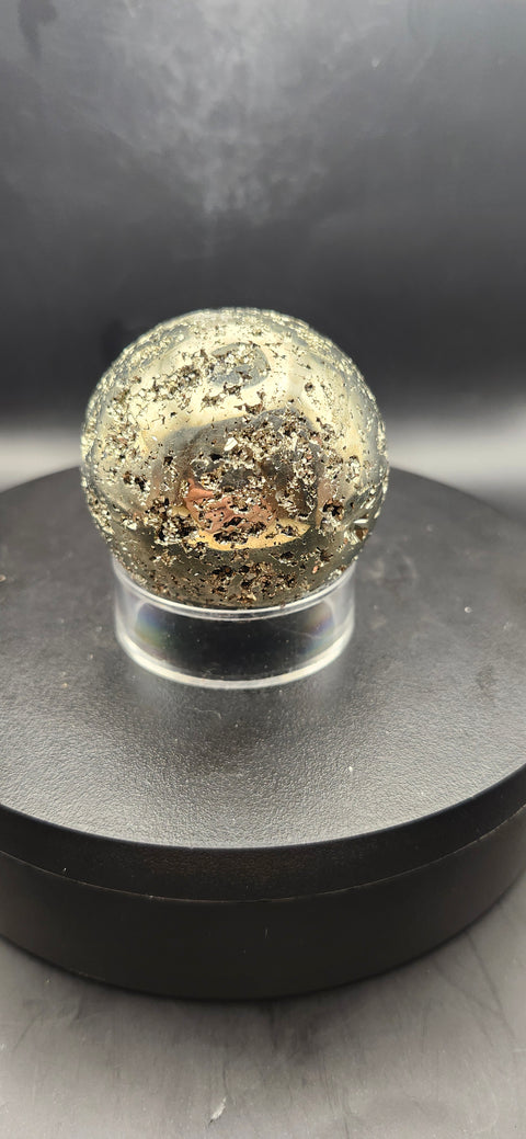 Pyrite sphere. 51.5mm, 2.02 inches, 11.2 ounces