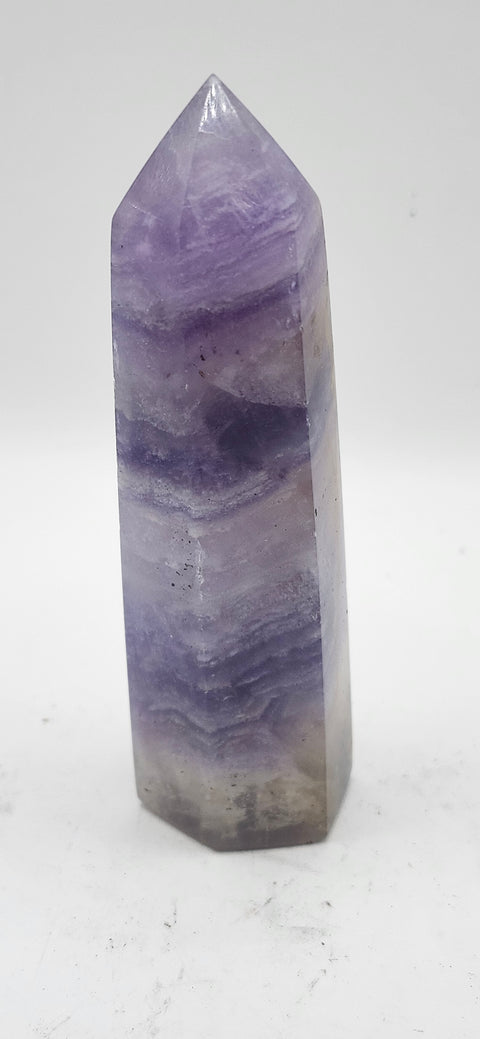Striped purple florite tower! 3.5 inches, 3.6 ounces