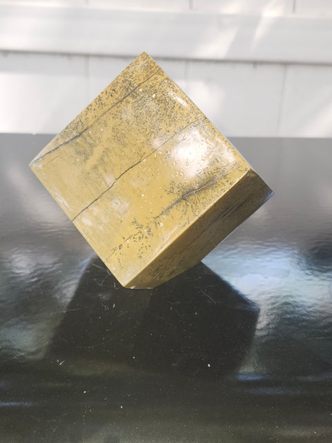 Yellow feather jasper balancing cube! 2.6 by 2.3 inches wide, 1.6 pounds