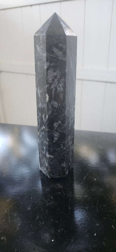 Large larvikite tower! 8.25 inches, 1.13 pounds!