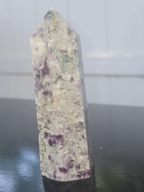 Opalized fluorite tower with pyrite spots!! 7.5 ounces, 4.3 inches