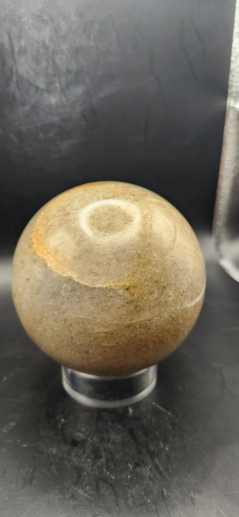 Green/orange aventurine silver flash sphere 1.9 pounds, 80.6mm, 3.1 inches