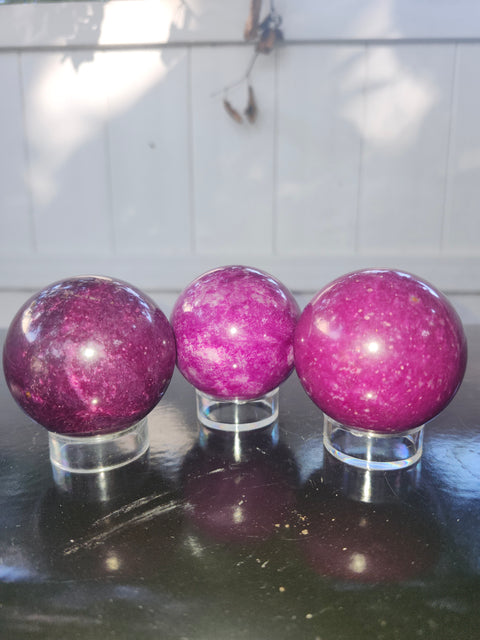 Pink crackle quartz sphere! 6.5 ounces, 50mm, 1.98 inches