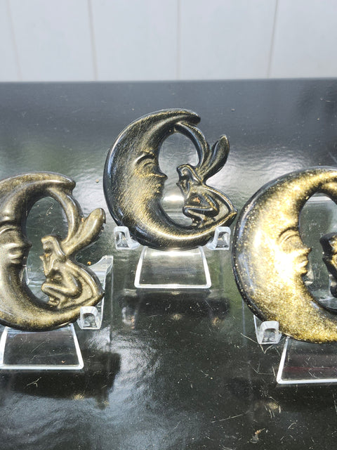 Golden obsidian moon fairy! 2 inches, 1.2 ounces
