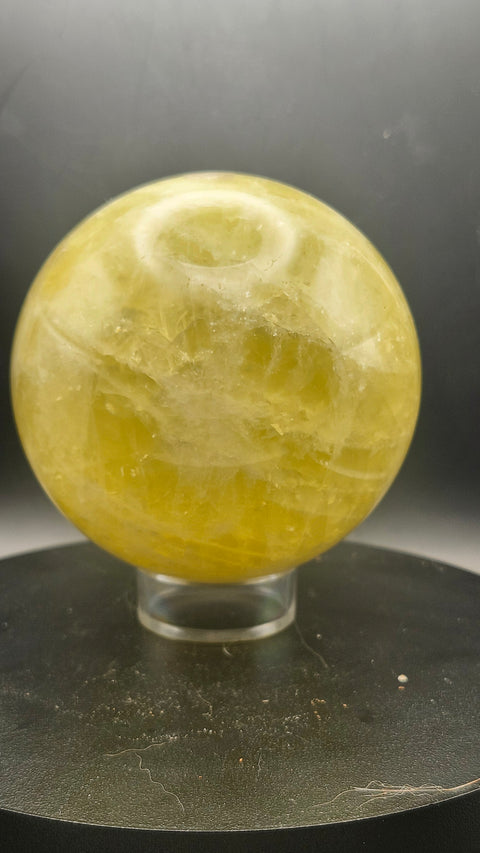 Citrine sphere 76.8mm, 3.02 inches, 1.5 pounds