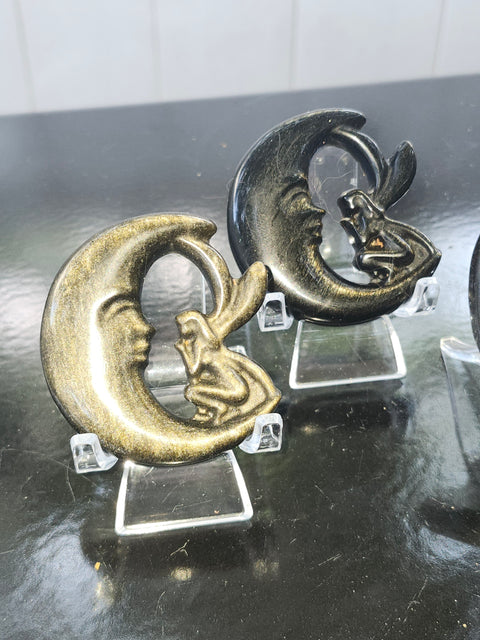 Golden obsidian moon fairy! 2 inches, 1.2 ounces