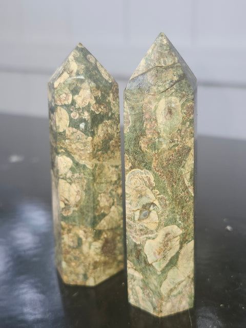 Rainforest rhyolite tower! 2.2 ounces, 3.1 inches