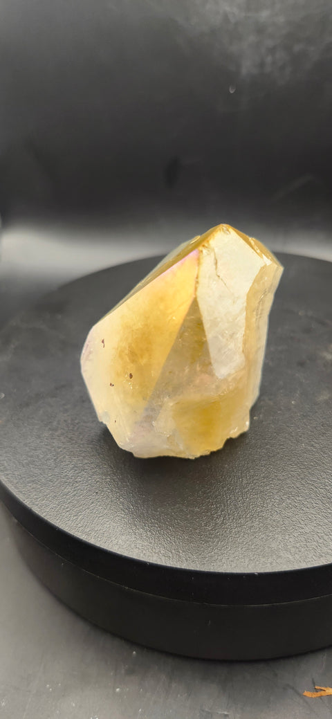Angel aura citrine polished top point! 3 ounces.