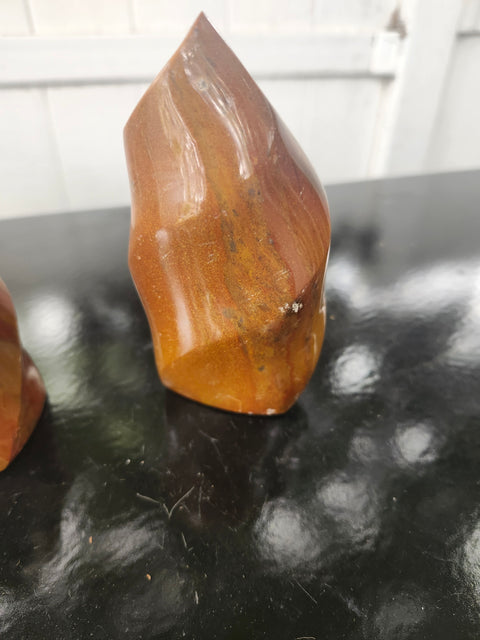 Brecciated jasper flame tower! 14 ounces, 4 inches tall