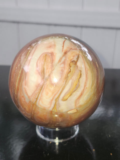 Large polychrome jasper sphere! 90mm, 3.56 inches, 2.4 pounds