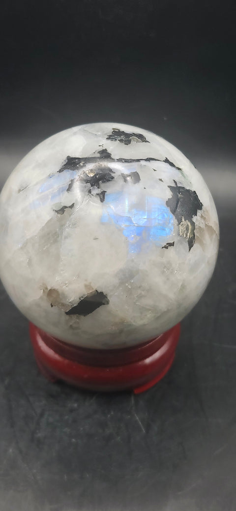Rainbow moonstone sphere! 72mm, 2.8 inches, 1.2 pounds