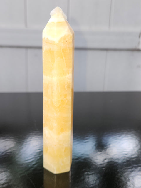 Orange calcite tower! 5 ounces, 5.2 inces