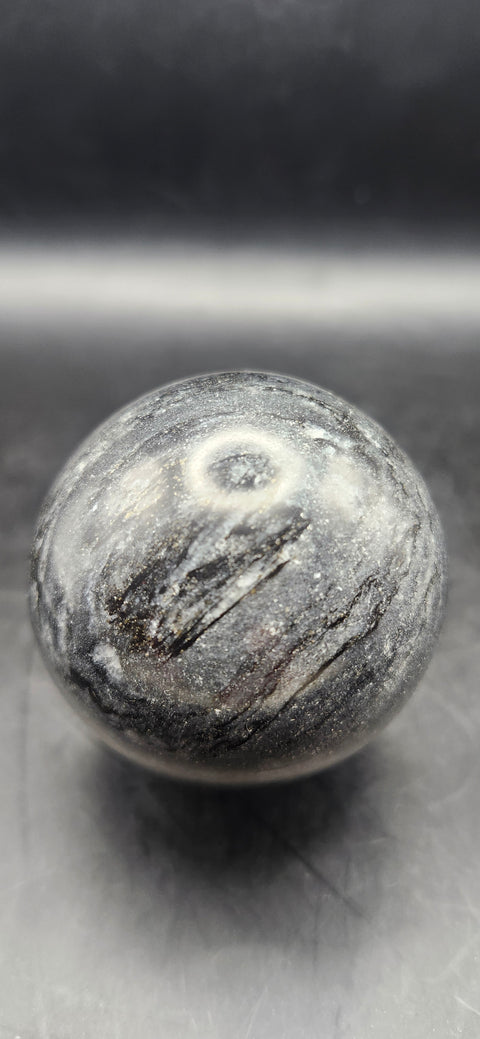 Black phantom quartz sphere! 51.4mm, 2 inches, 6.8 ounces
