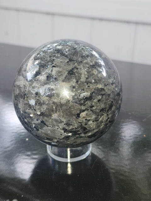 Larvikite sphere! 1.1 pounds, 69mm, 2.7 inches