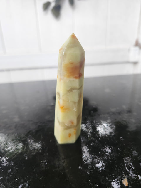 Olive opal tower! 3.5 inches, 2.5 ounces