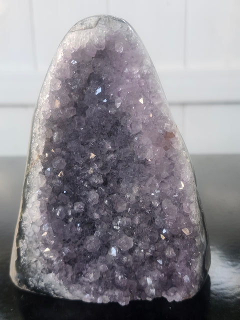 Amethyst cut base free form! 2.1 pounds, 4.6 inches tall, 3.6 inches wide