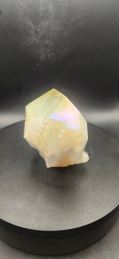 Angel aura citrine polished top point! 7 ounces