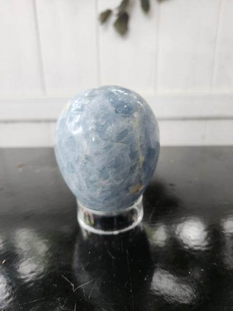 Blue calcite egg! 1 pound, 4 inches