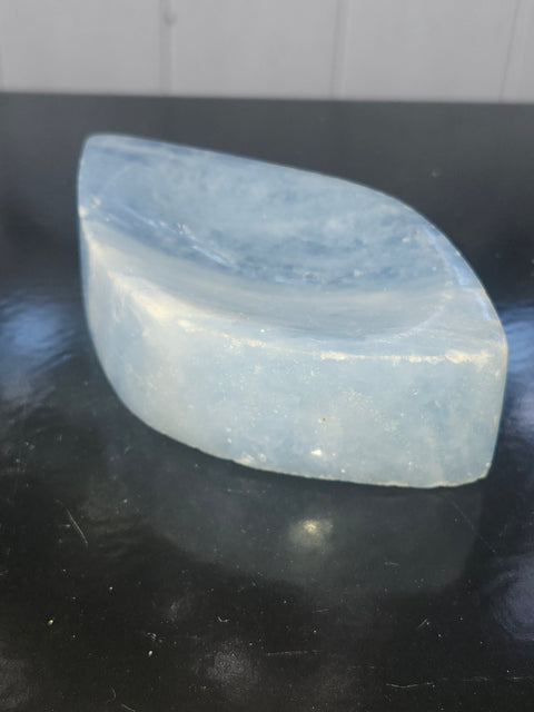 Blue calcite offering bowl/ soap dish! 14 ounces, 5 inches