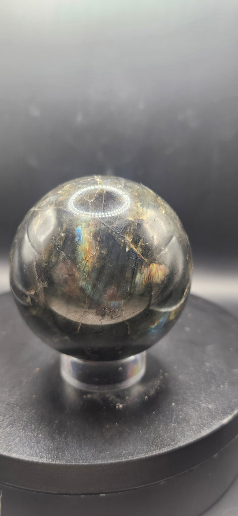Labradorite sphere! 62mm, 2.4 inches, 12 ounces