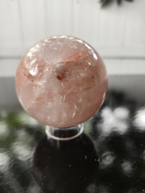 14.8 ounce, 66.8mm, 2.62 inch fire quartz sphere