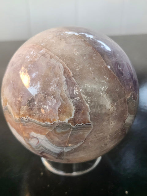 Amethyst lace agate sphere! 83mm, 3.27 inches, 1.13 pounds