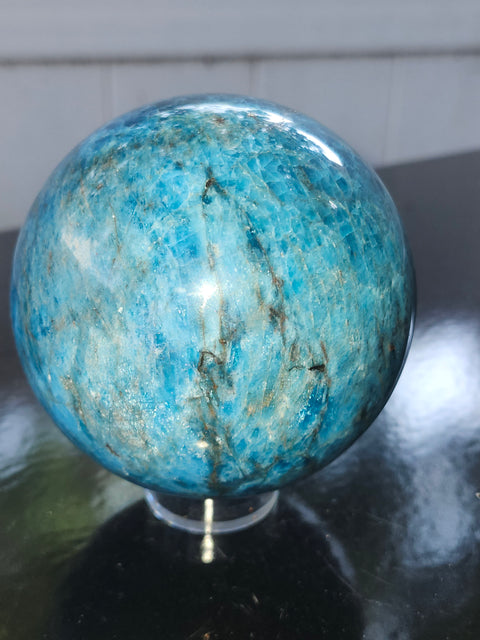 Blue apatite sphere! 3.2 inches, 81mm, 2.2 pounds